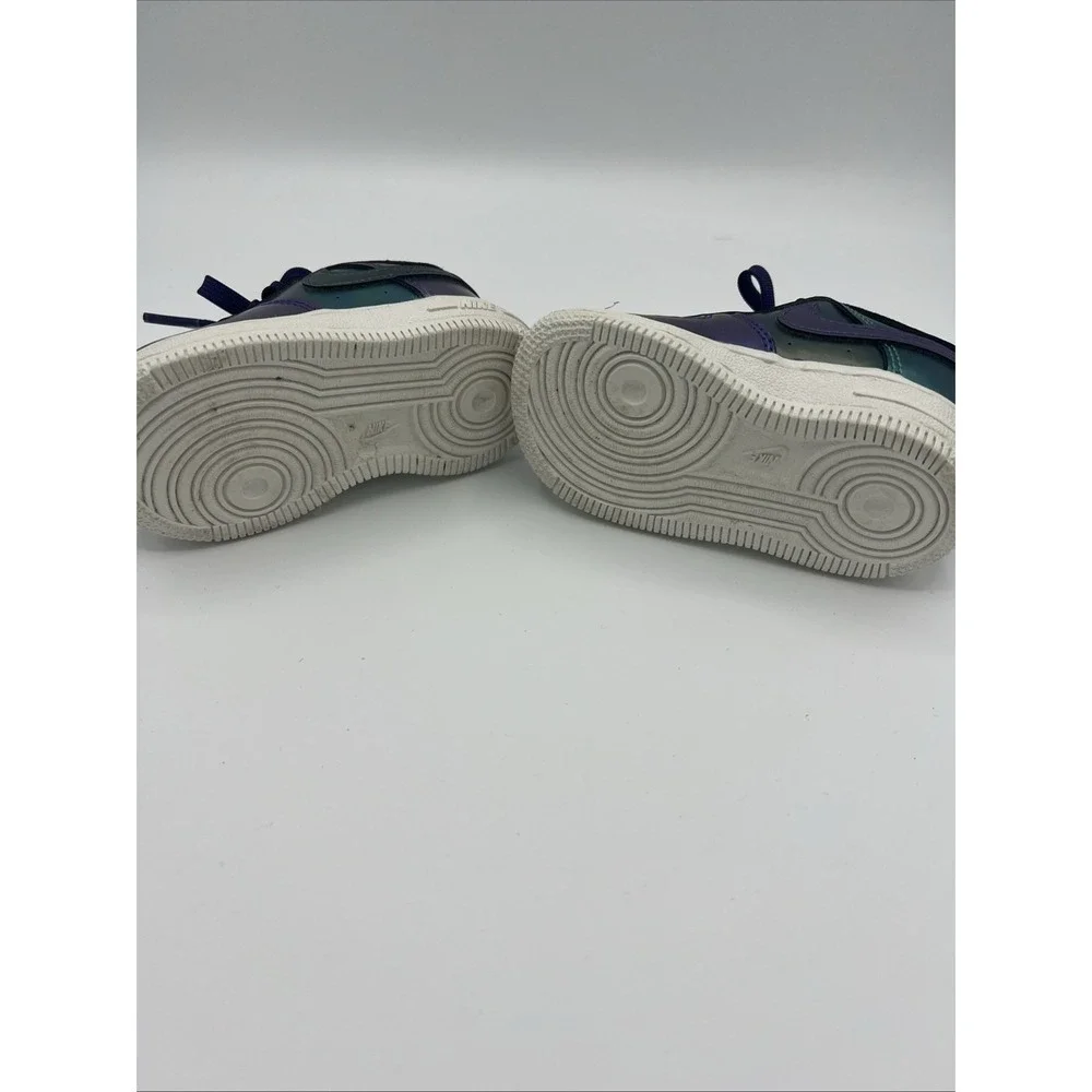 Nike Air Force 1 Low LV8 Toddler Size 4C - Purple Neptune Green Iridescent